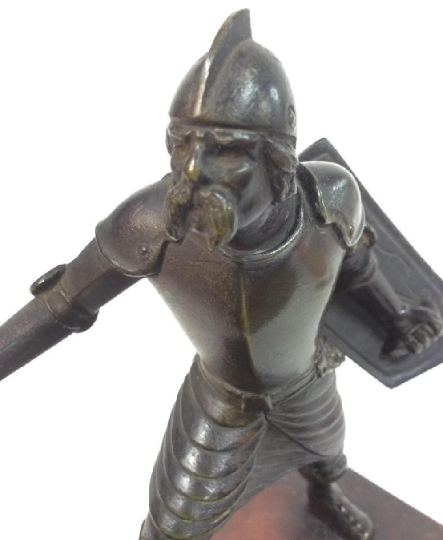 Pair Bronze Knighted Warrior Book Ends (1 of 11)