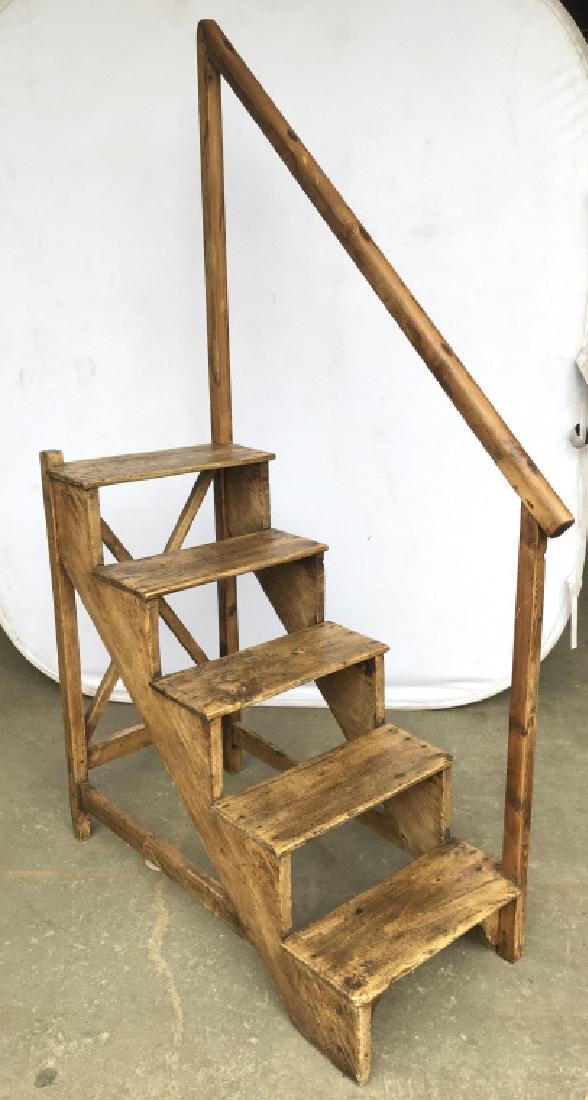 Antique Tall Pine Library Steps,19th Century (1 of 18)