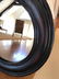 Wide Black Red Wood Framed Circular Mirror