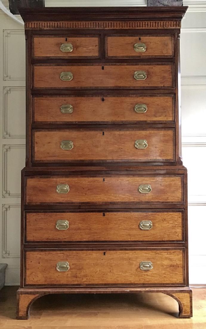 George III Satinwood Mahogany Chest, C1790 (1 of 20)
