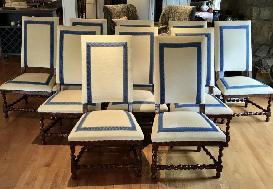 Set 10 Louis XIII Style Dining Chairs, Side Chairs (1 of 14)