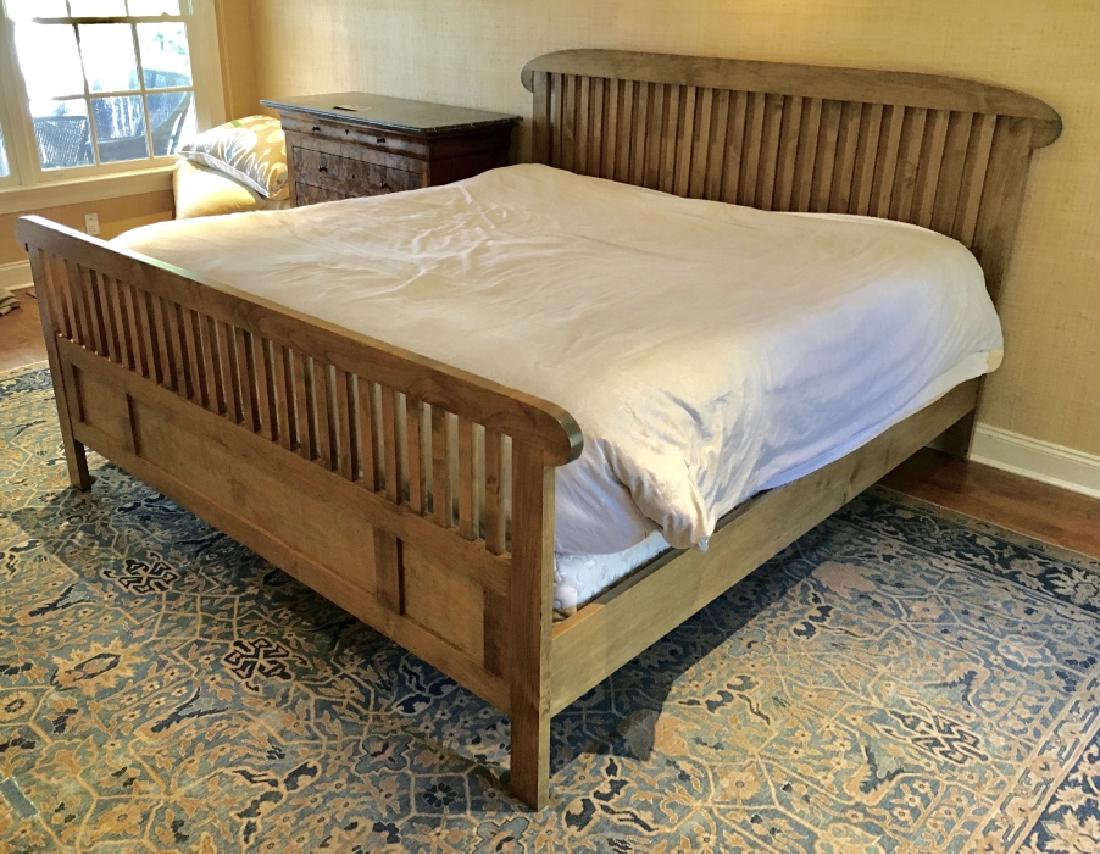 Designer Wood Slat Style King Bed (1 of 11)