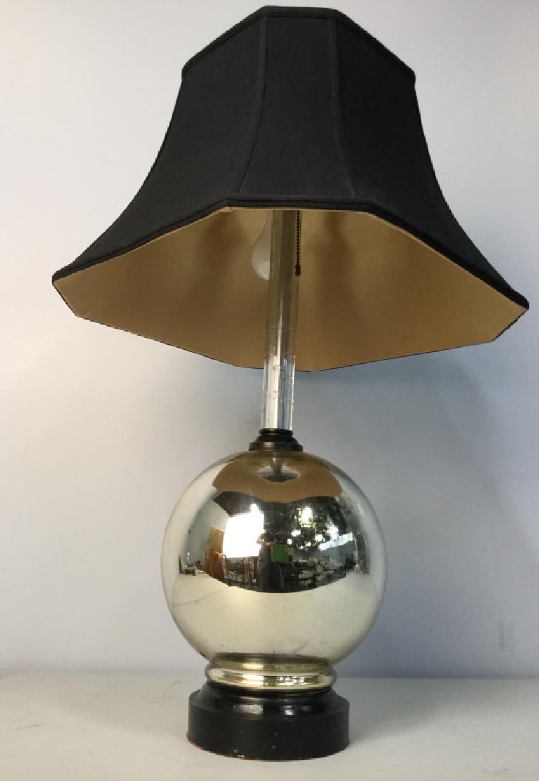Heavy Mercury Glass Table Lamp w Shade (1 of 15)
