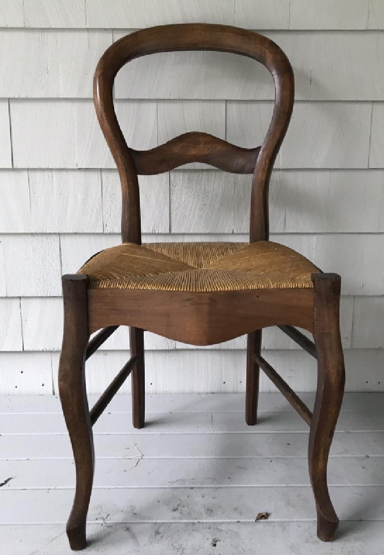 Victorian Maple Balloon Chair Rush Seat (1 of 12)