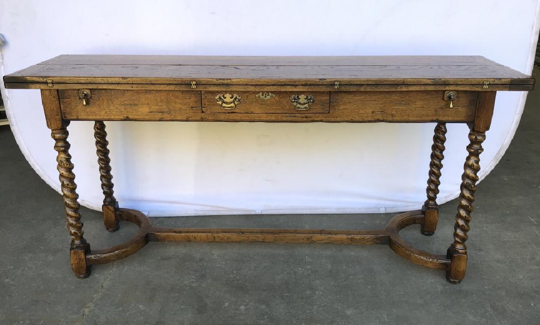 Antique English Folding Top Table w Frieze Drawers