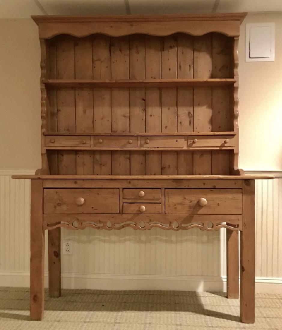 Antique Scrubbed Pine Country Hutch (1 of 16)