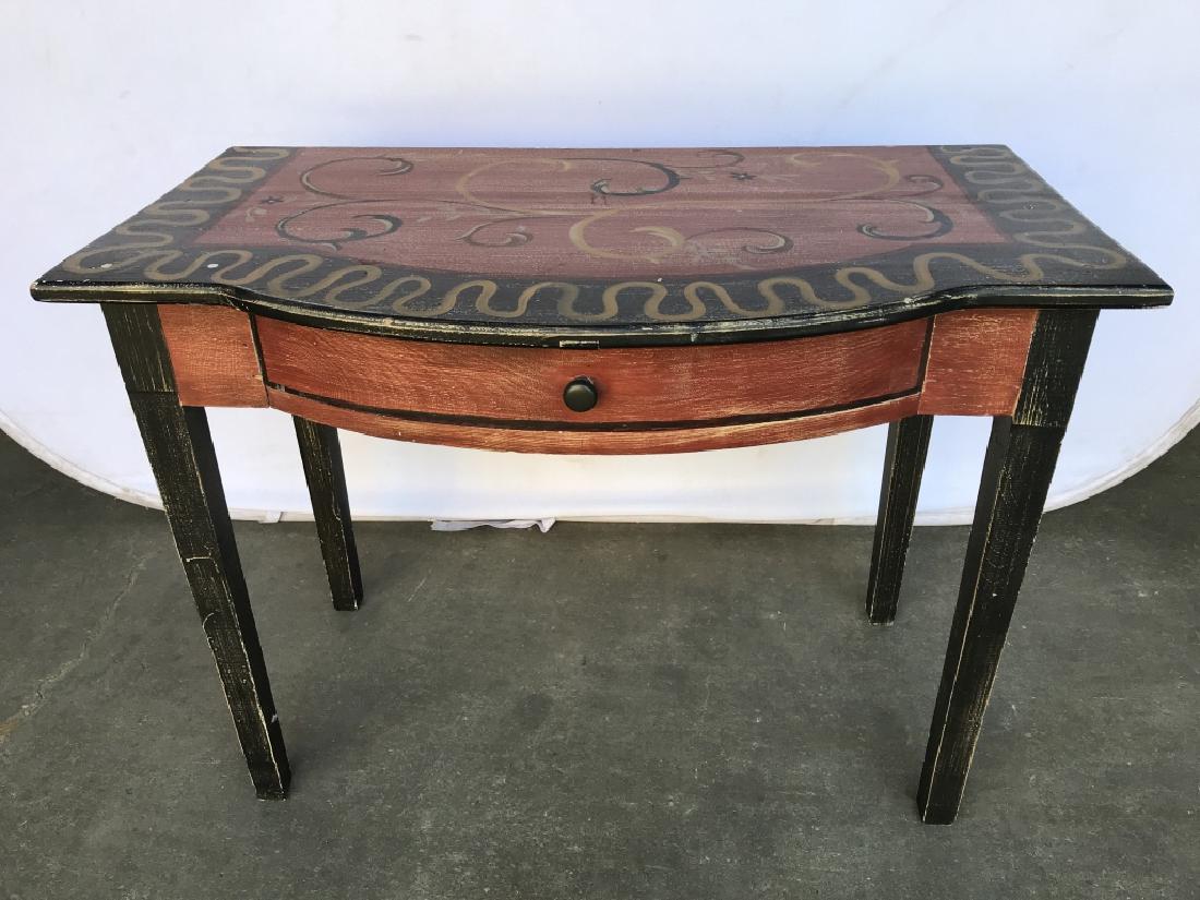 Painted Brick Red Bow Front table (1 of 13)