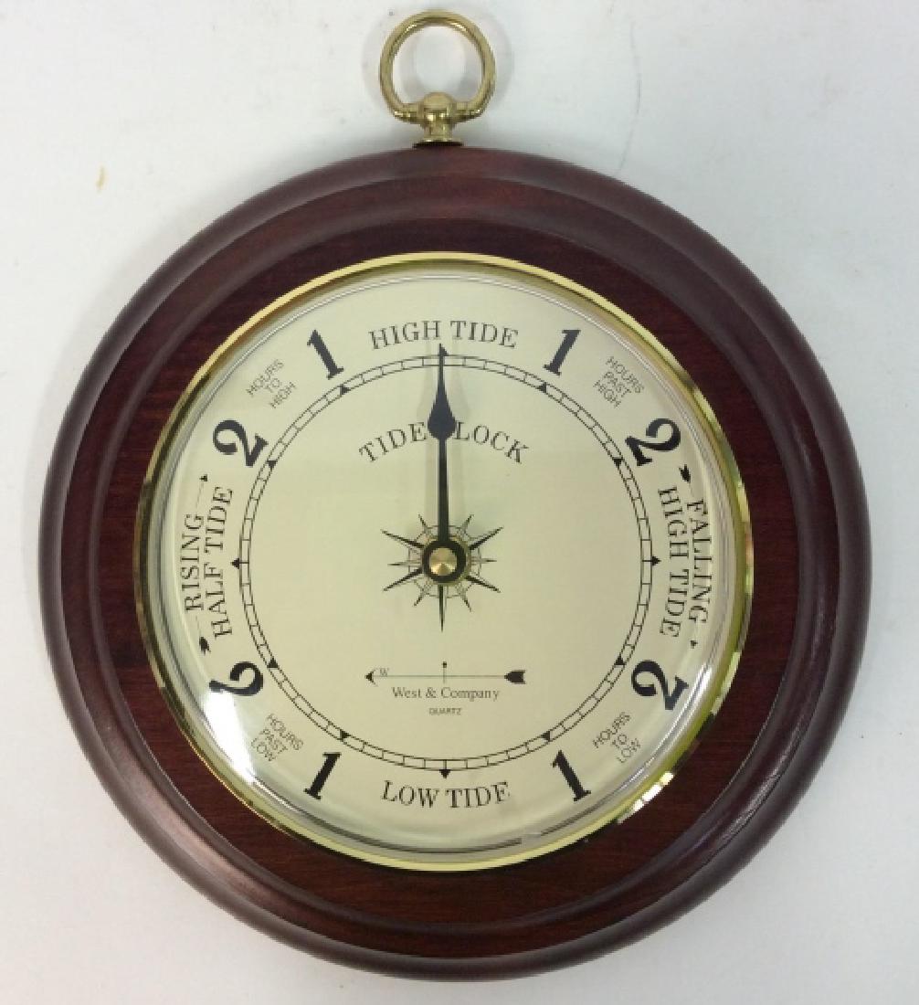 Wood Brass Glass Hanging Tide Clock (1 of 11)