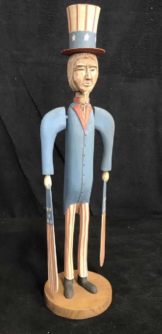 E. LAKOON Folk Art Uncle Sam Whirligig Sculpture (1 of 13)
