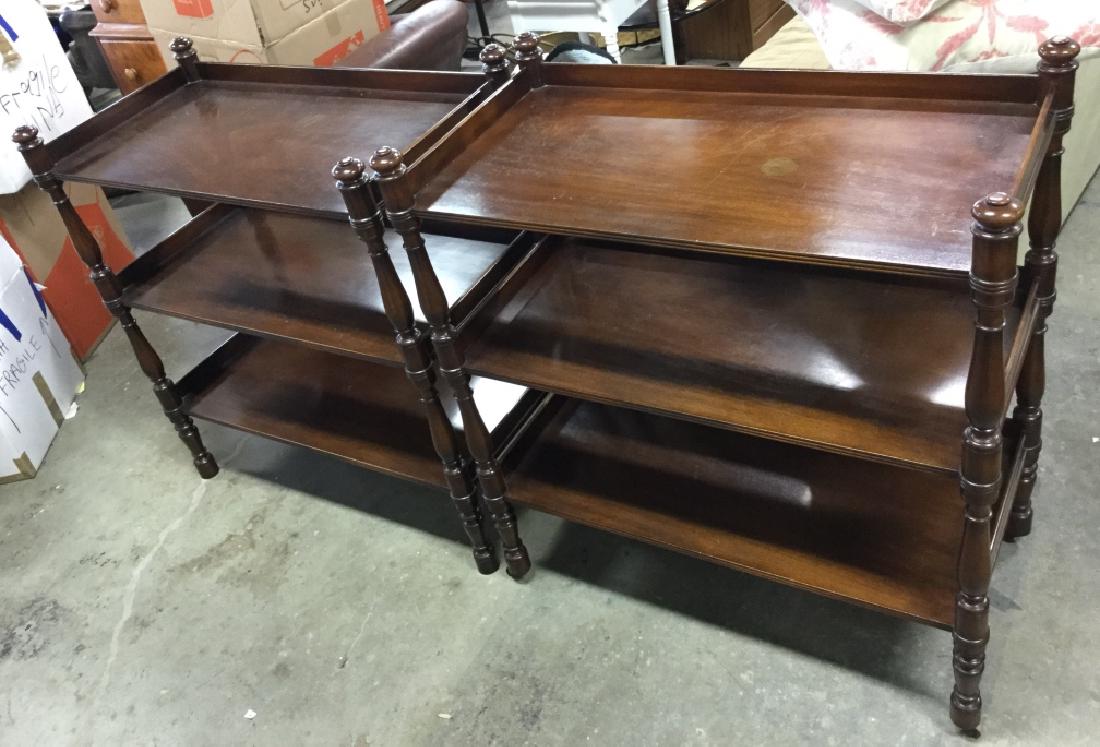 Pair BEACON HILL Tiered  Wooden Side Tables (1 of 8)