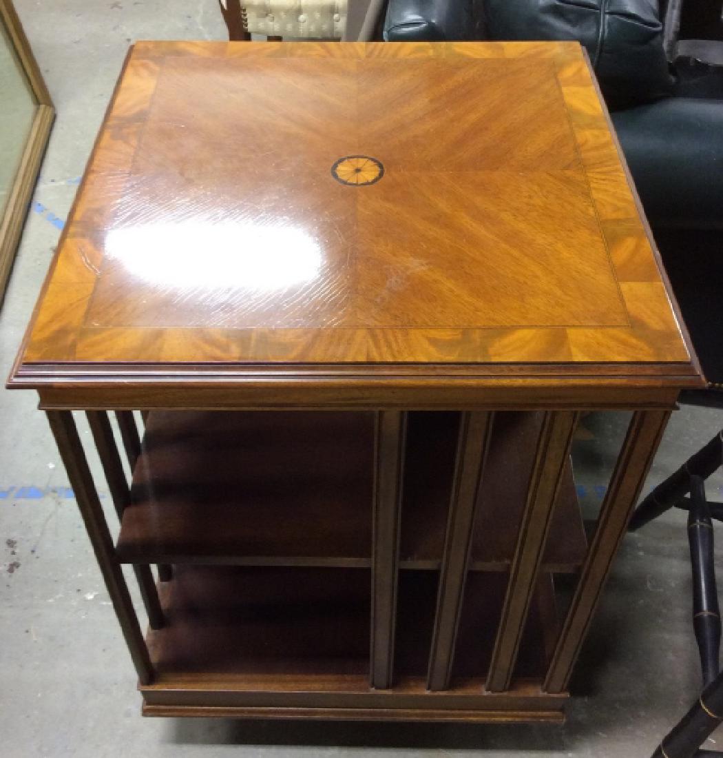 Vintage Wooden Rotating Bookshelf Table