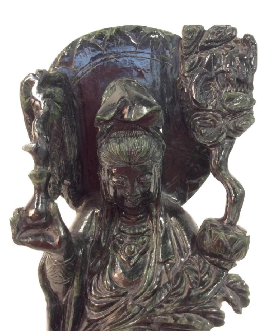 Asian Marble Female Figure w Stand Sculpture (1 of 11)