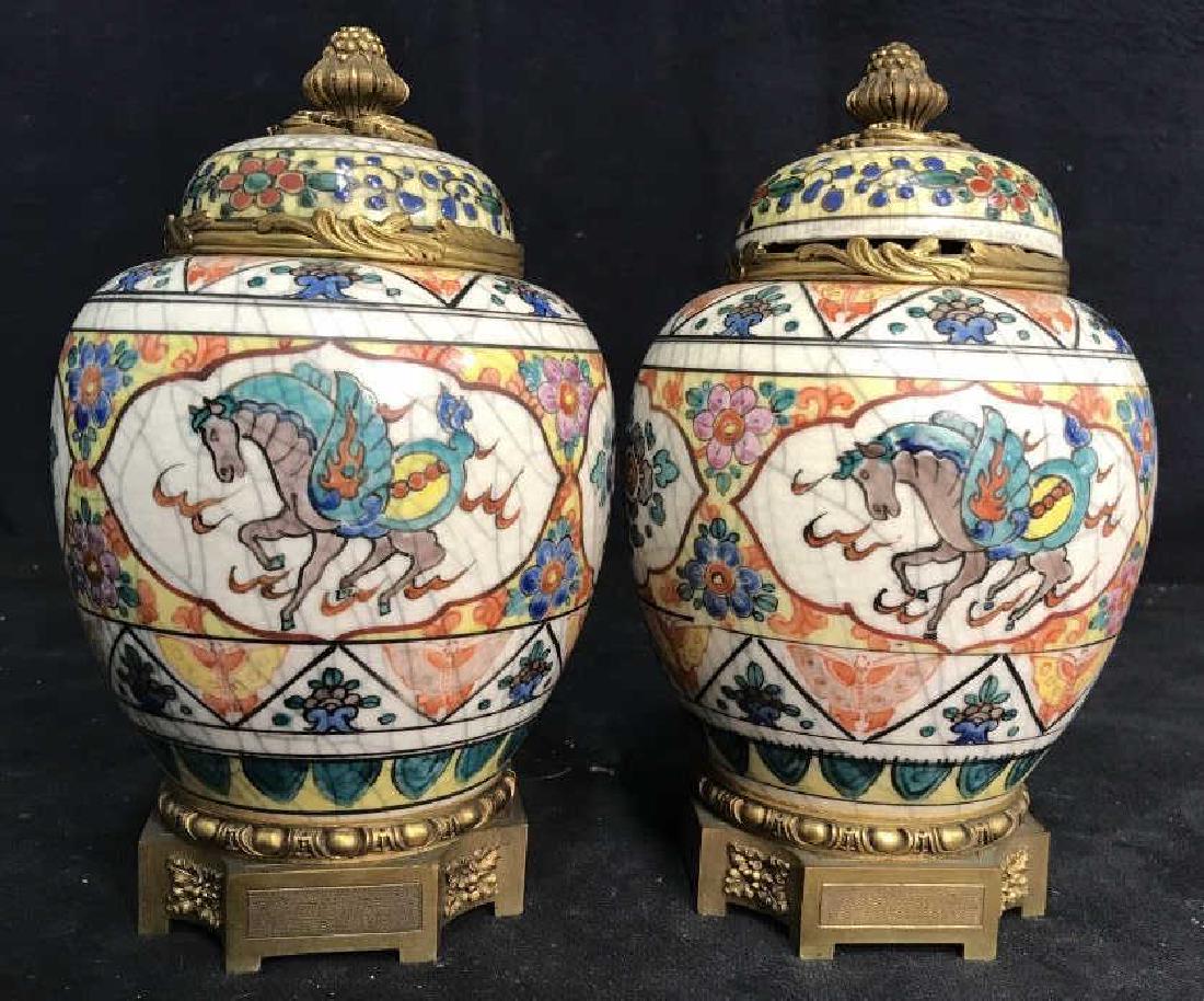 Pr Japanese Porcelain Ginger Jars Bronze Ormolu (1 of 16)