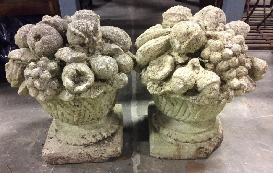 Cement Floral Detailed Garden Ornaments (1 of 6)