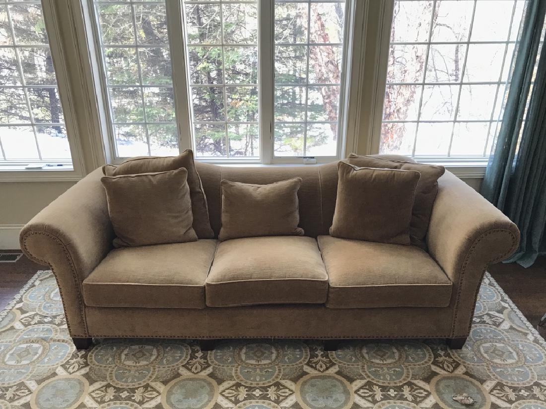 Caramel Toned 3 Seat Upholstered Sofa (1 of 11)