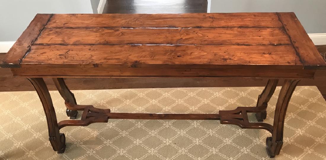Plank Top Trestle Table With Scrolled Legs (1 of 13)