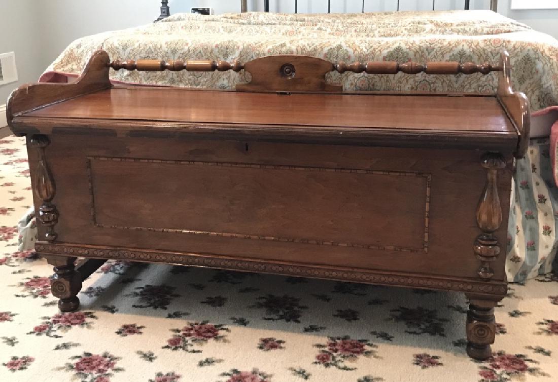 Vintage Carved Wooden Cedar Chest (1 of 11)