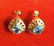 Pair 14k Gold Earrings w Blue Spinel - 2
