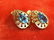 Pair 14k Gold Earrings w Blue Spinel - 3