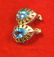 Pair 14k Gold Earrings w Blue Spinel - 4