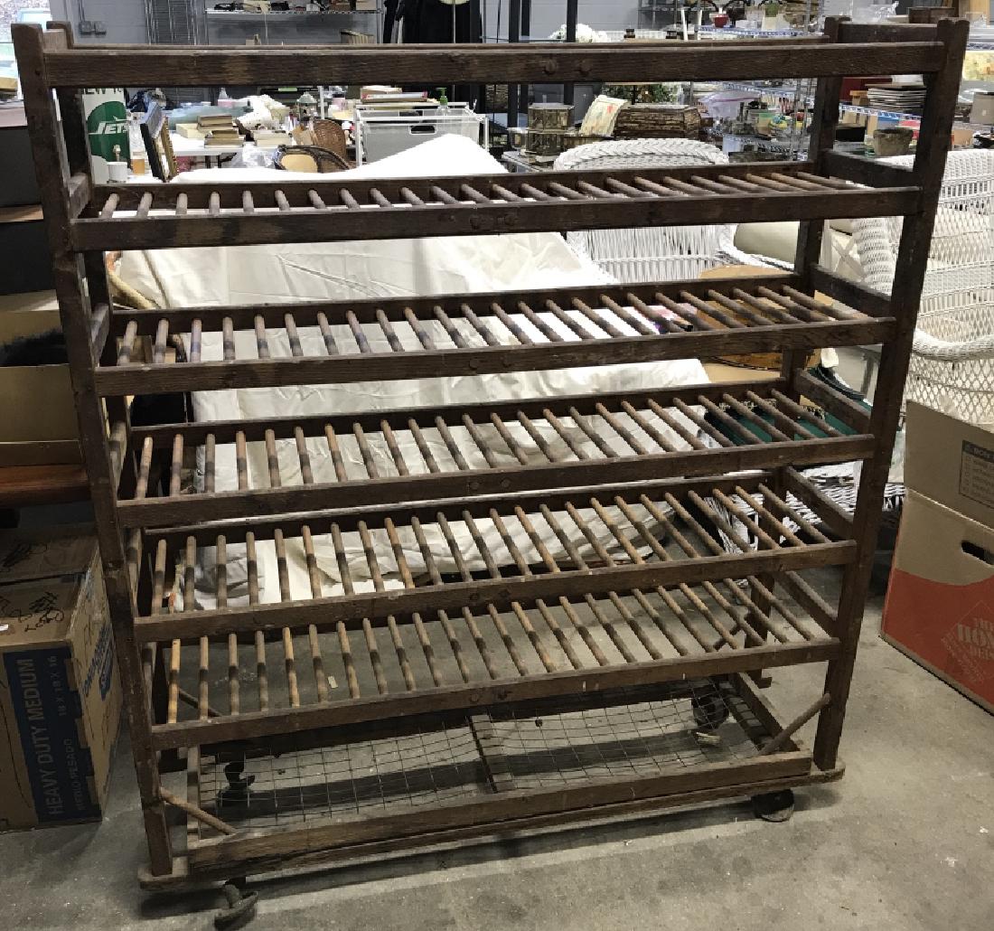 Antique Wooden Bakers Rack W Seven Shelves
