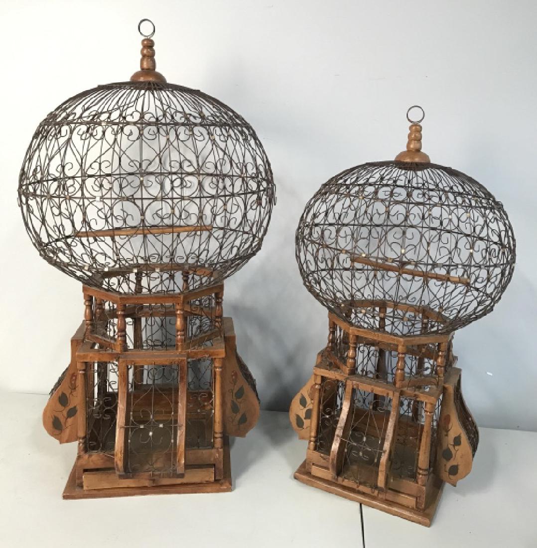 Lot 2 Victorian Style Wood And Metal Bird Cages (1 of 14)