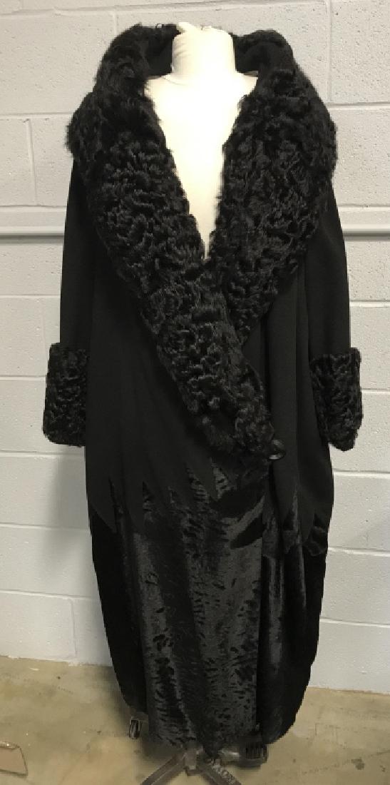 Vintage Ladies Black Fur And Wool Coat (1 of 10)