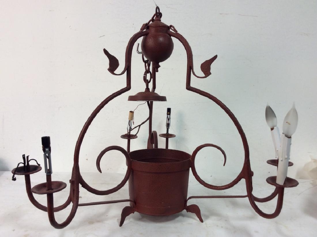 Rustic Red Painted Metal Chandelier (1 of 8)