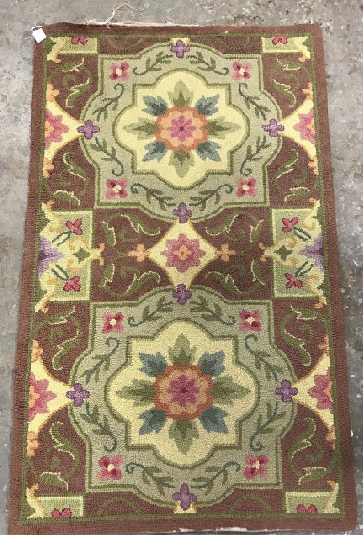 Hand Hooked Folk Art Carpet (1 of 10)
