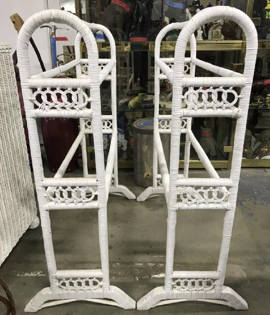Pair White Toned Wicker Blanket Racks (1 of 8)