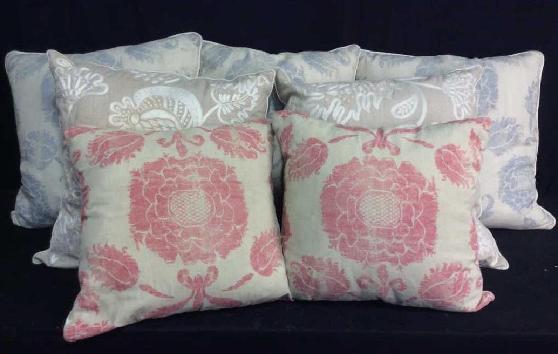 Group Of 7 Decorative Throw Pillows W Floral Motif (1 of 20)
