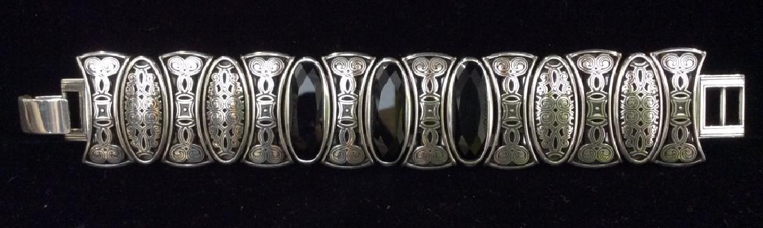 BRIGHTON Sterling Silver W Onyx Bracelet (1 of 6)