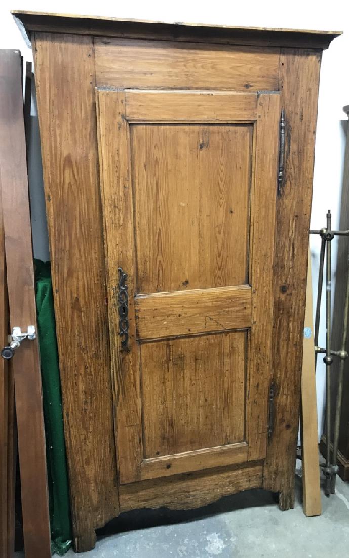 Antique Oak Toned Armoire W Three Shelves (1 of 12)