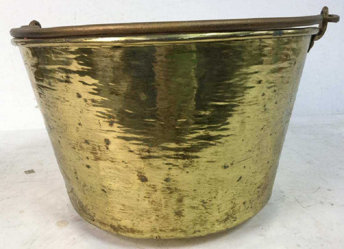 Antique Hand Hammered Brass Bucket with handle (1 of 11)