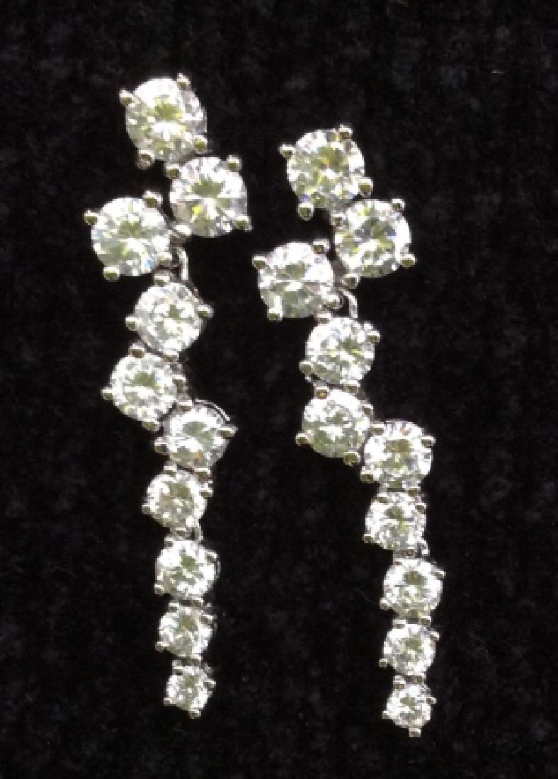 Pair Sterling W Faux Diamond Earrings (1 of 5)