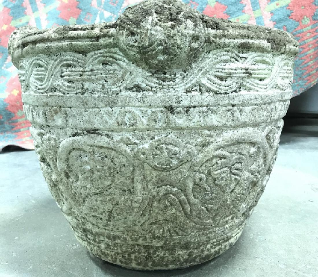 Concrete Garden Planter Pot W Rope Twist Design (1 of 7)