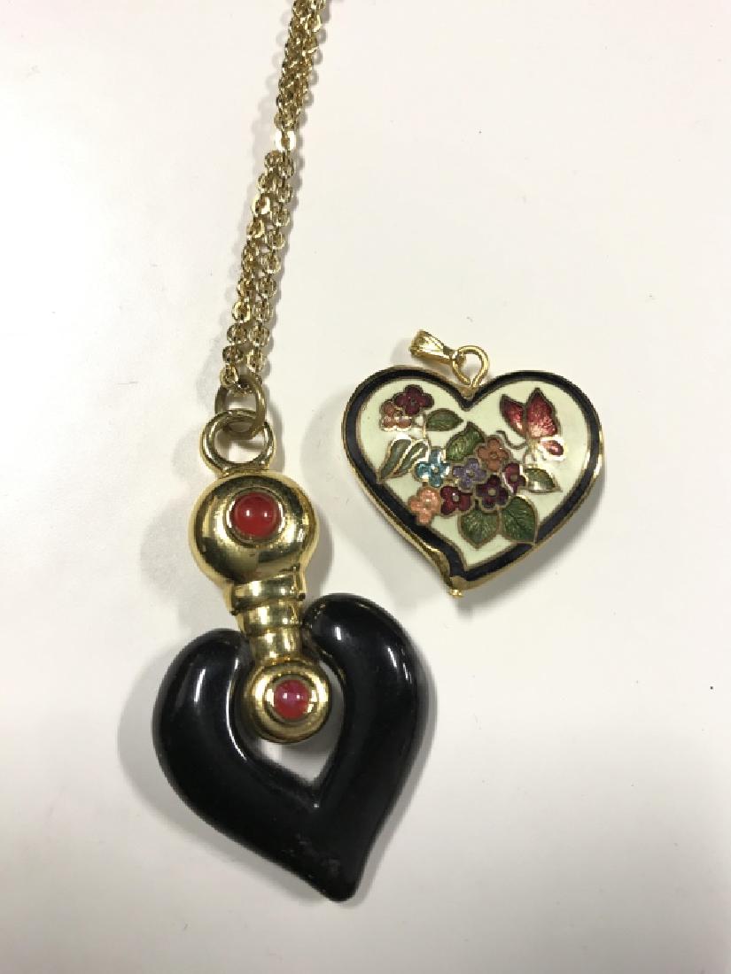 Pair Heart Shaped Pendant Necklaces (1 of 6)