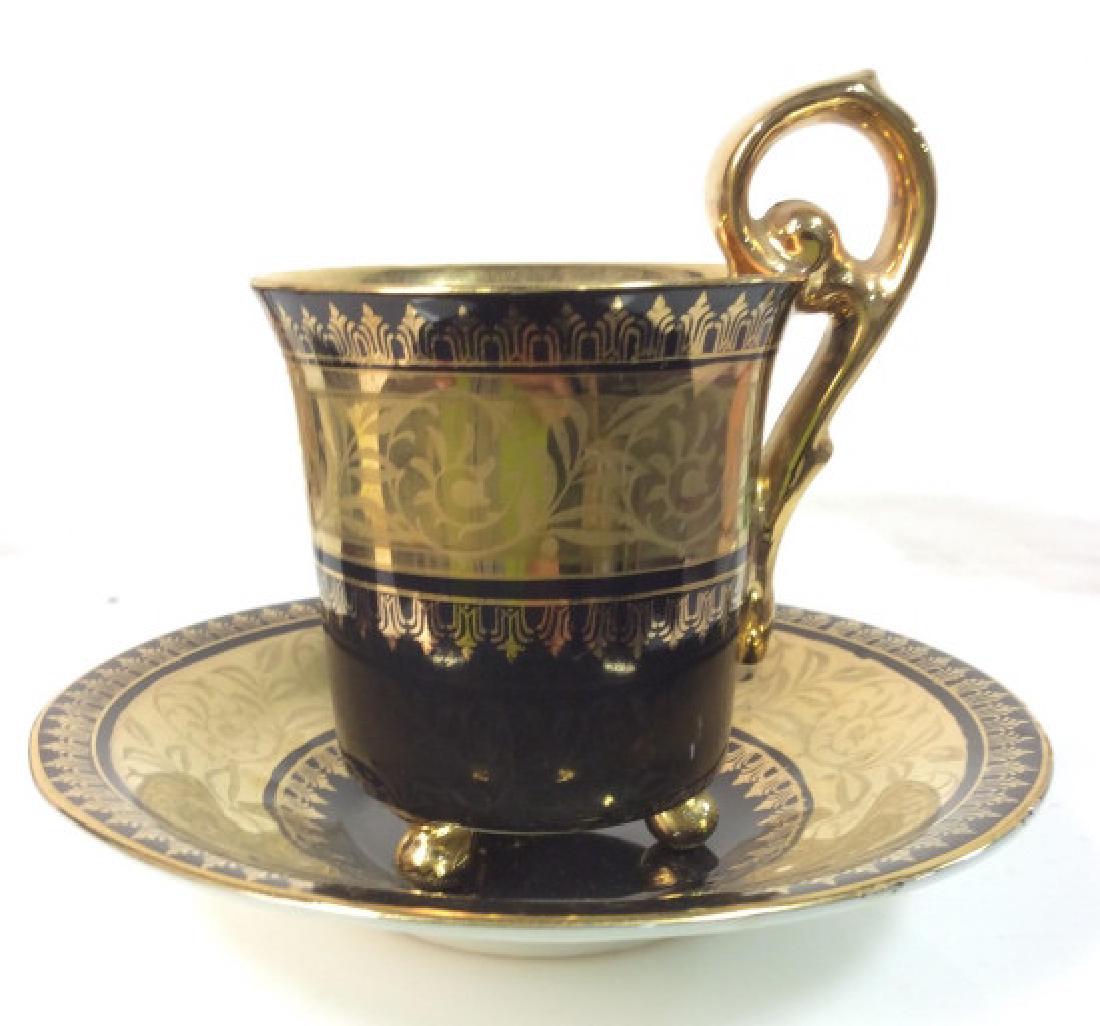 Black and Gold Toned Teacup And Saucer (1 of 7)