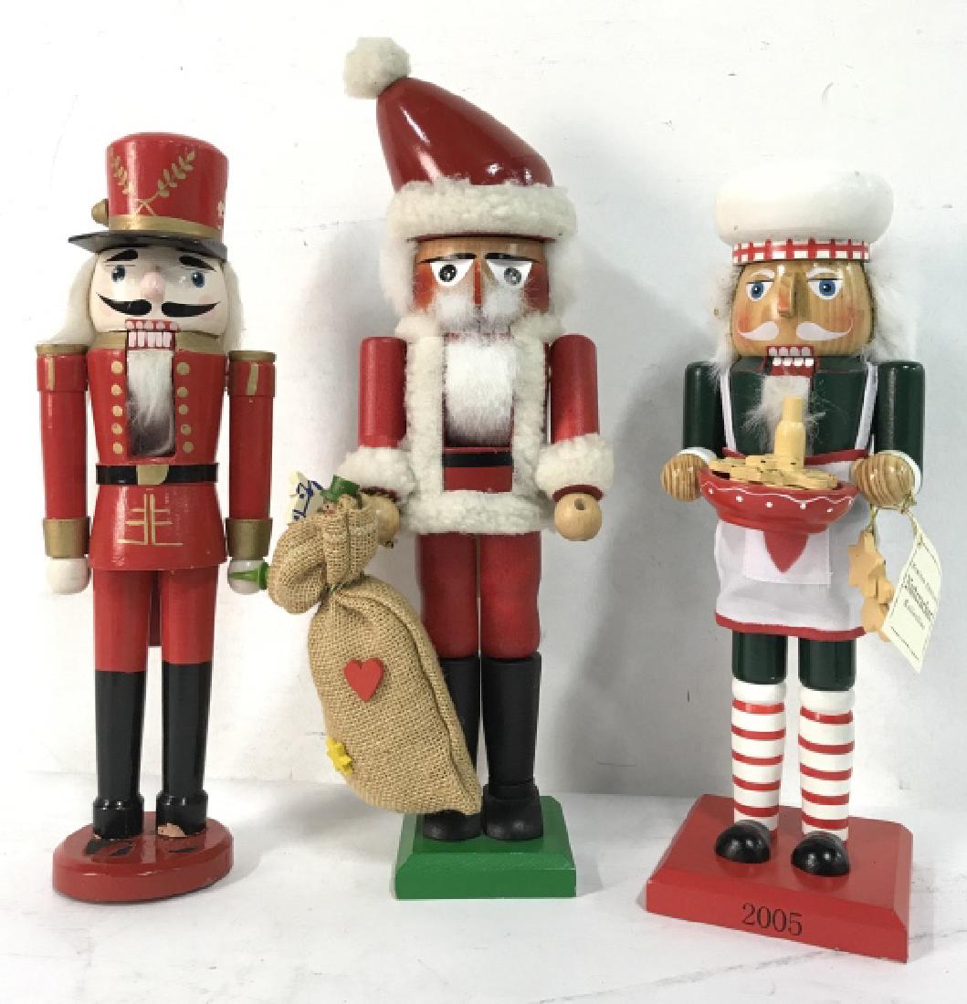 Lot 3 Painted Wooden Christmas Nutcrackers (1 of 7)