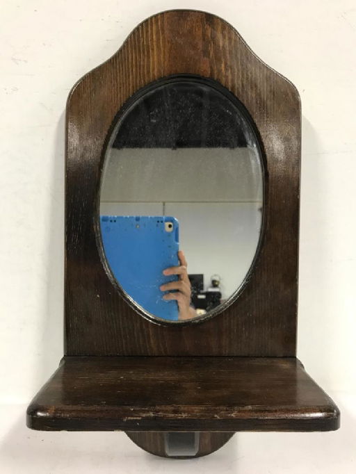 Vintage Wooden Mirror W Shelf Nov 28 2018 The Benefit Shop Foundation Inc In Ny
