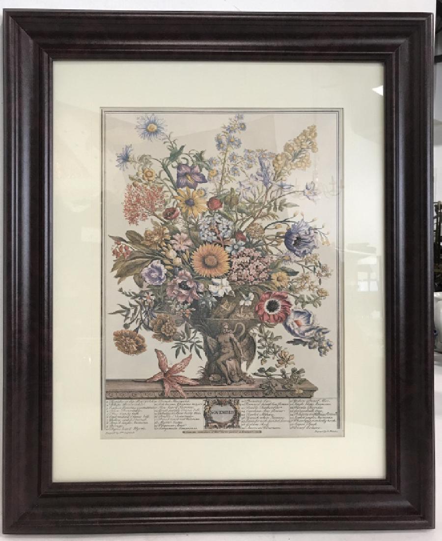 Lot 2 Monthly Framed Floral Prints (1 of 8)
