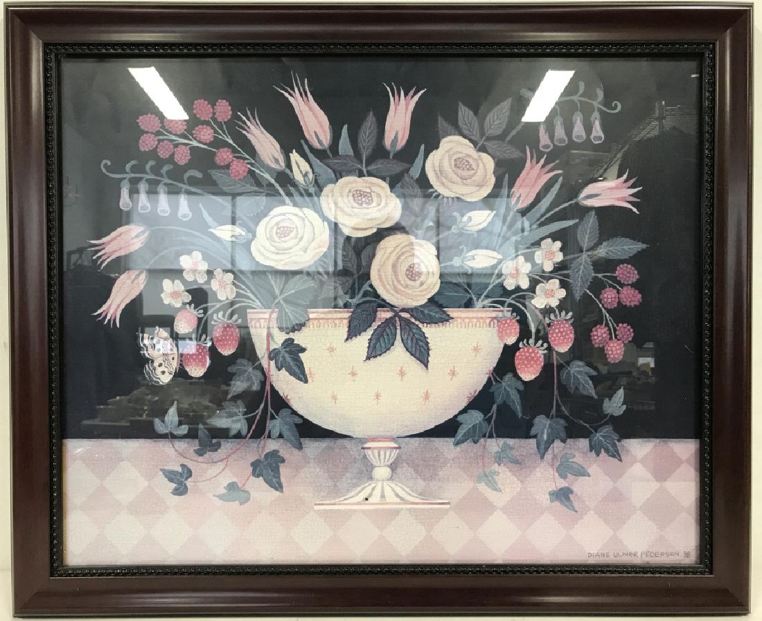 Print Folk Art Style Of Bouquet In Urn (1 of 6)