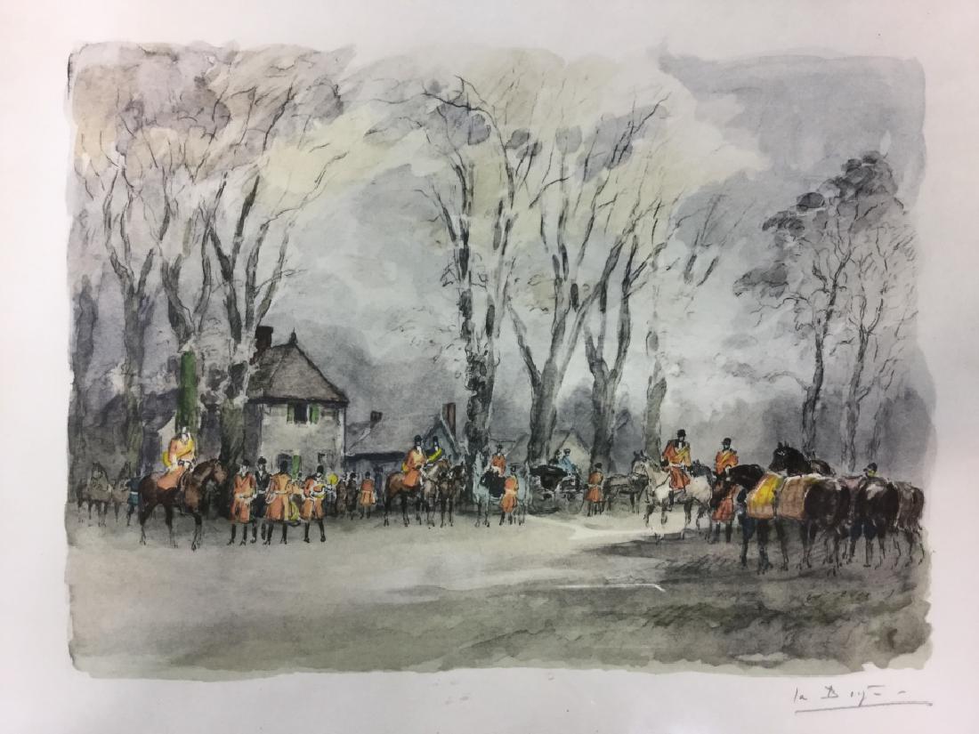 Framed Hunting Scene Lithograph (1 of 8)