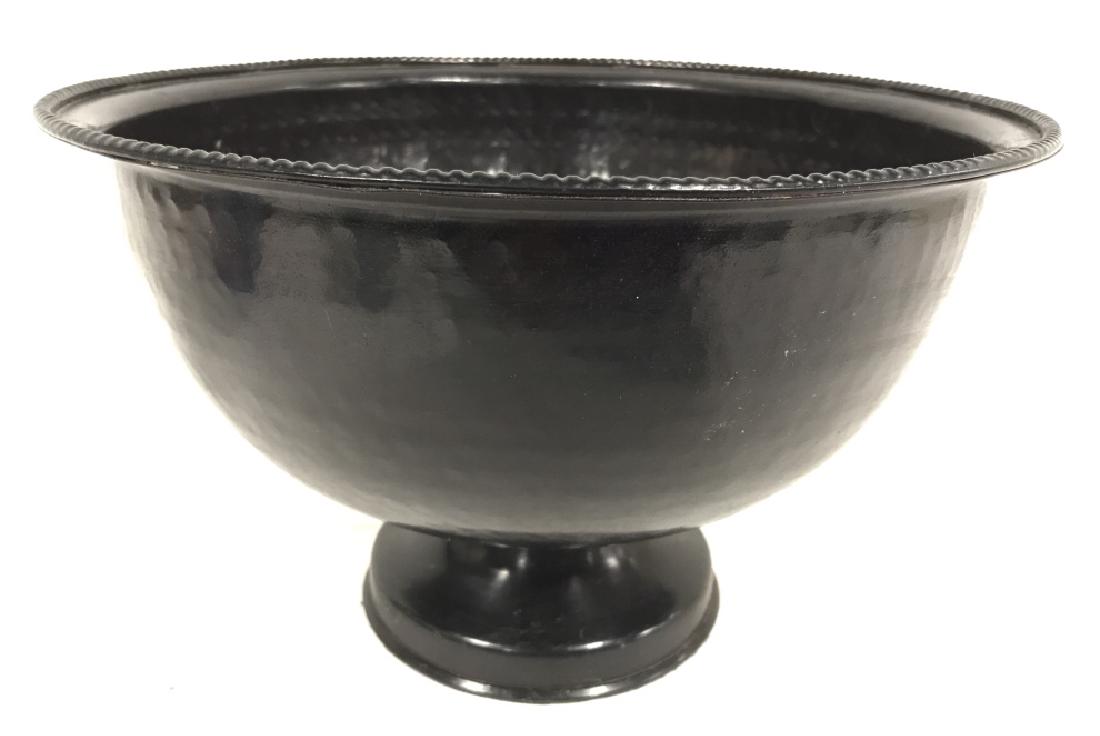 Black Toned Metal Pedestal Bowl (1 of 5)
