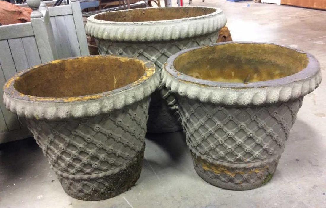 Lot 3 Grey Toned Solid Foam Planters