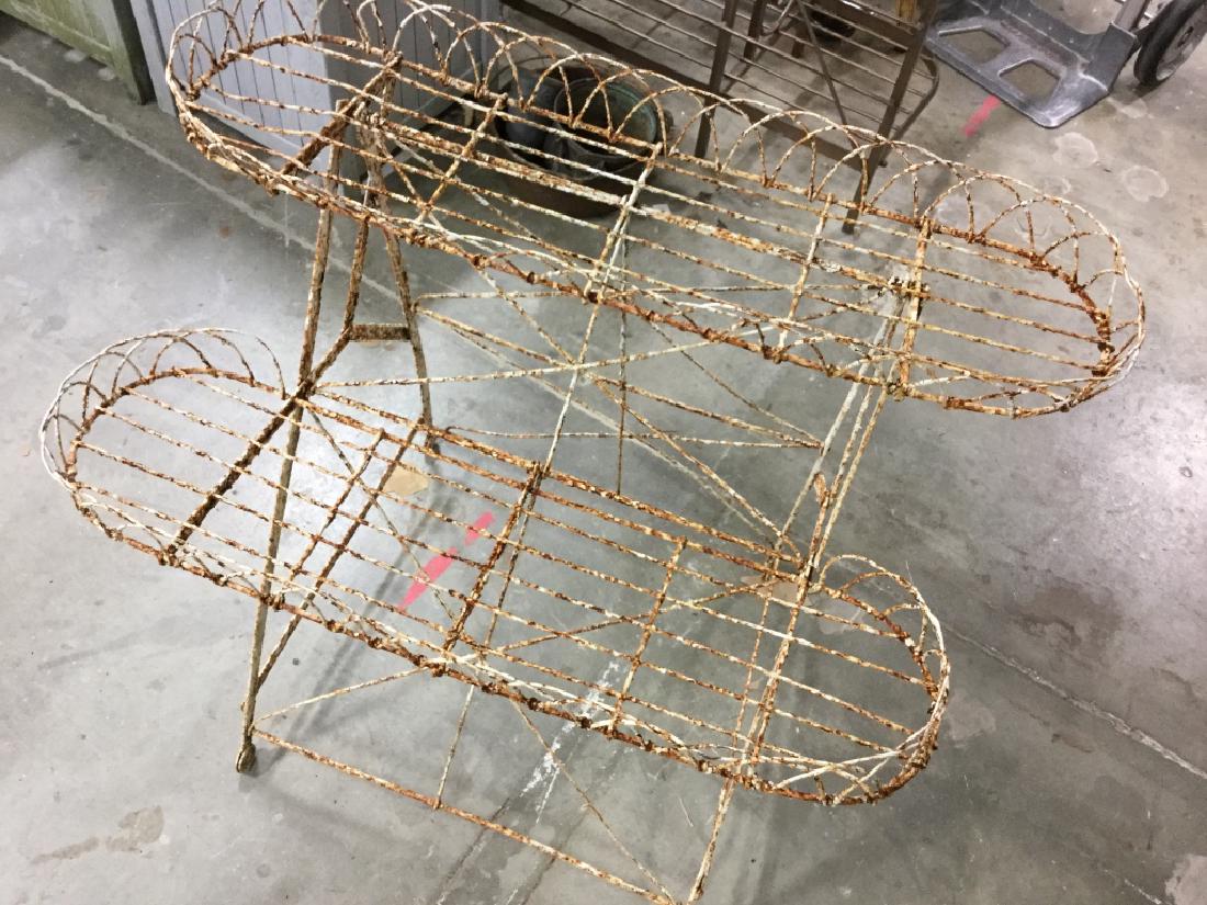 Weathered Metal Two-Shelved Planter (1 of 6)