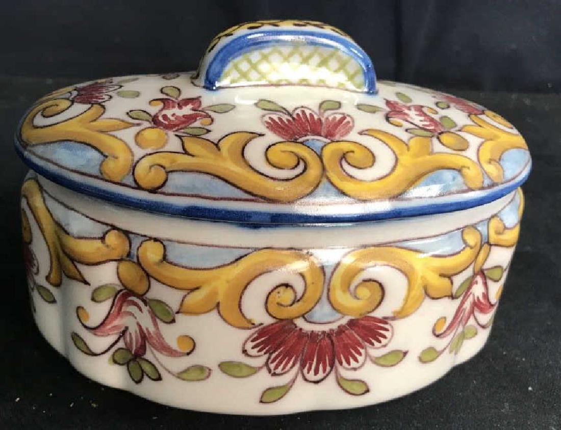 Hand Painted Ceramic Lidded Vessel, Portugal 1968 (1 of 11)