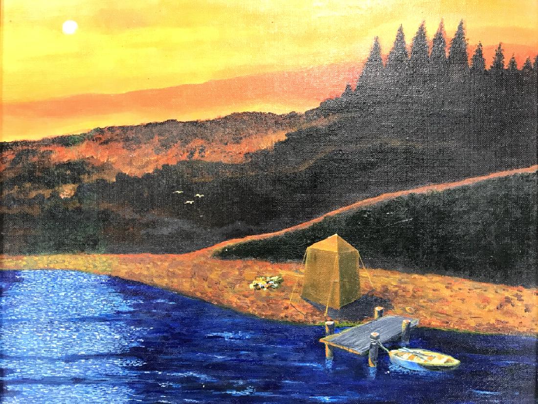 M BECKMAN Framed Painting On Board (1 of 10)