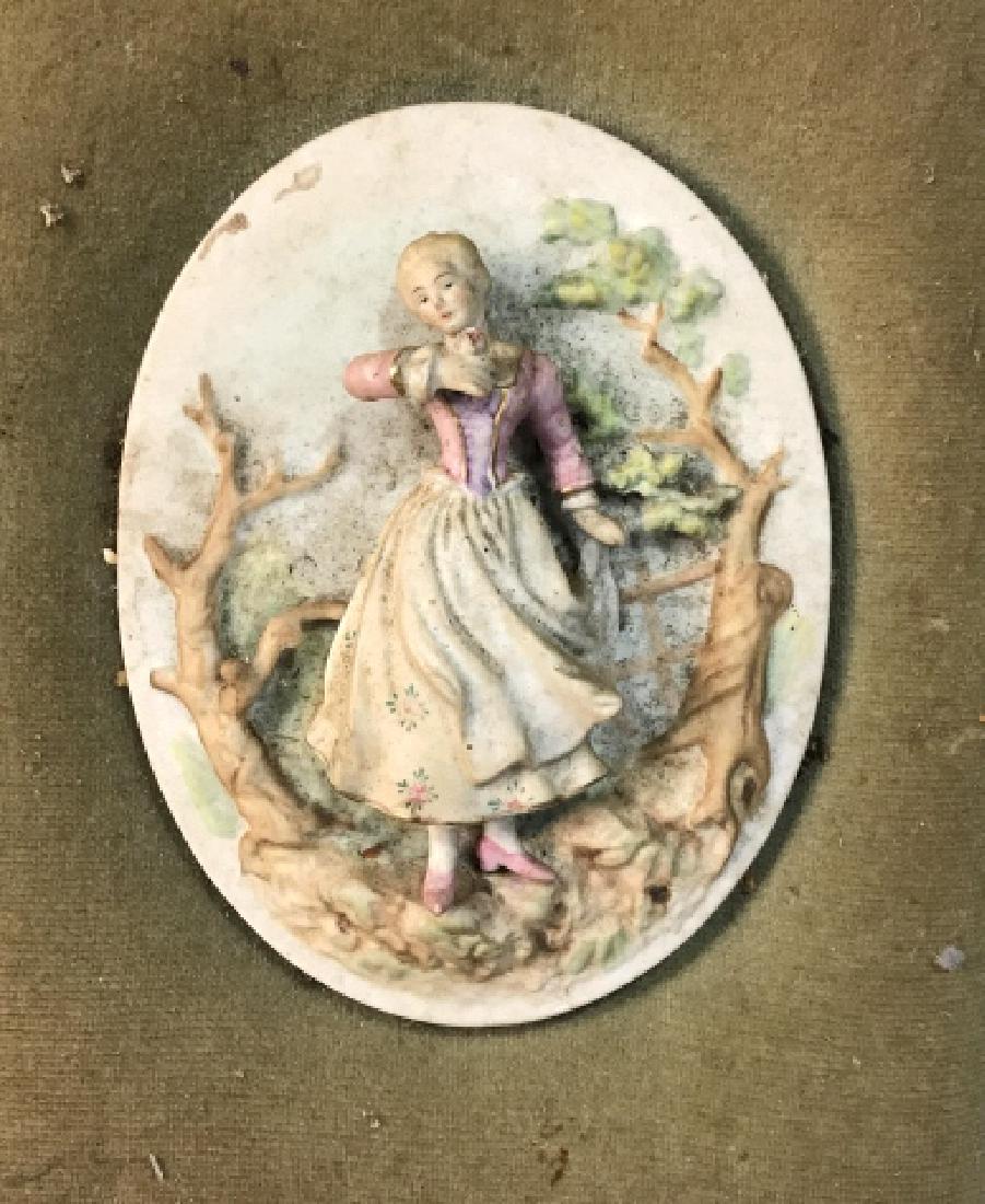 Pair Antique Bisque Framed Plaques (1 of 9)
