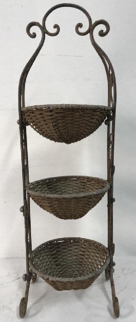 Metal & Wicker 3 Level Fruit Basket (1 of 8)